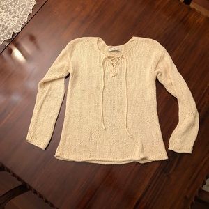 Lace-up sweater